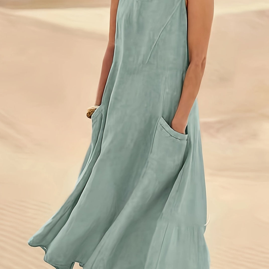 Abigail | Casual Summer Sleeveless Round Neck Women'S Maxi Dress