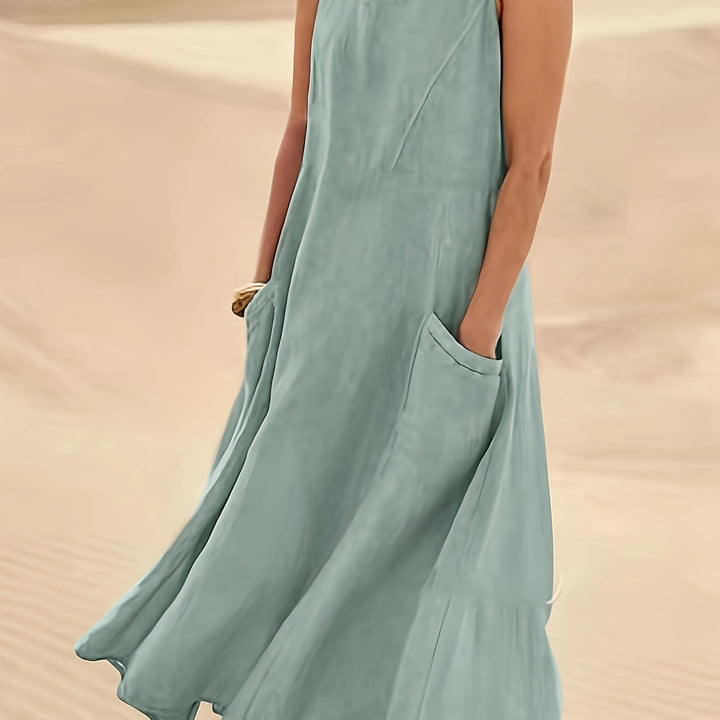 Abigail | Casual Summer Sleeveless Round Neck Women'S Maxi Dress