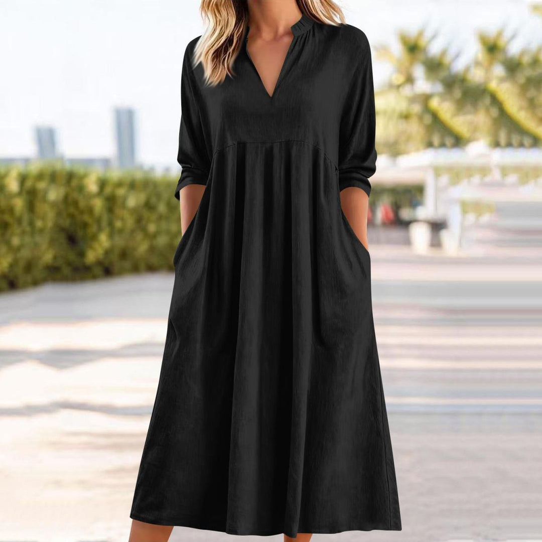 Amber | Elegant Midi Dress with Pockets
