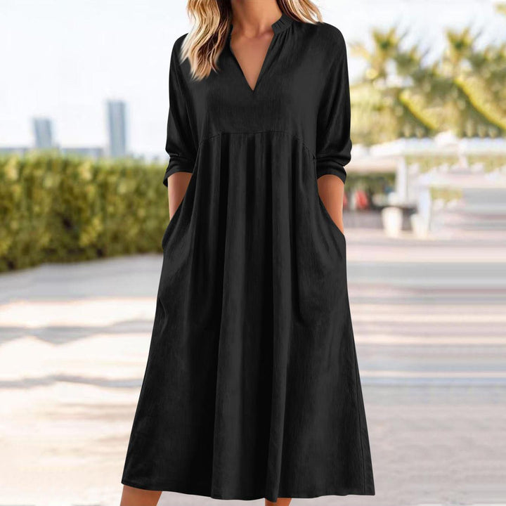 Amber | Elegant Midi Dress with Pockets