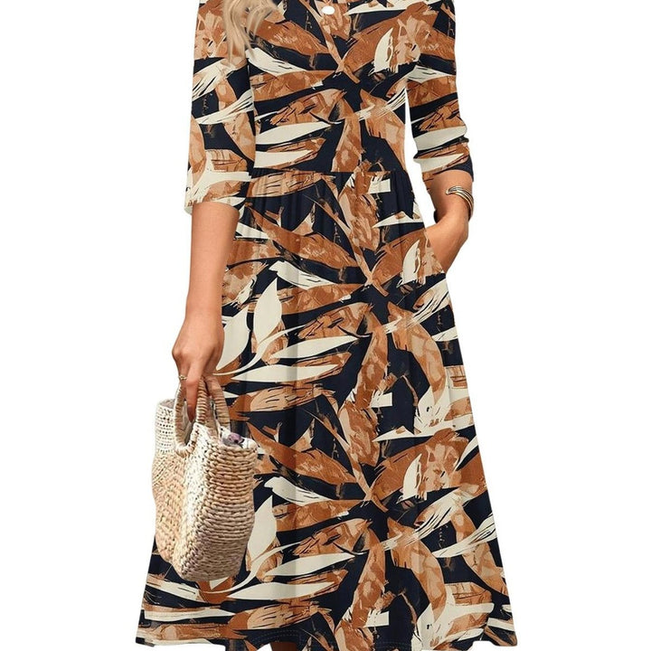 Jesslyn | Flowy A-Line Midi Tshirt Dresses with Pockets