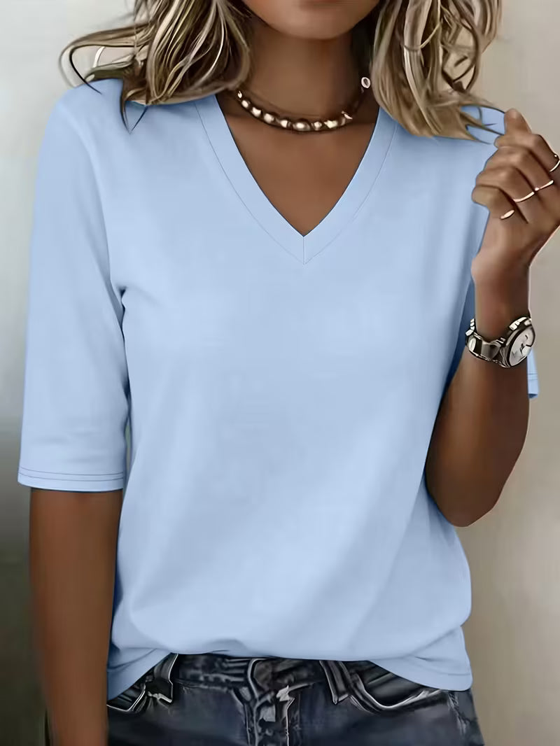 Veronica |  Comfort Coverage Tee V-neck (S - 2XL)