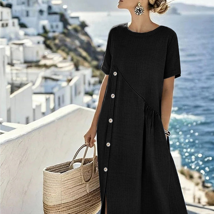 Anita | Smocked Waist Midi Dress with Pockets