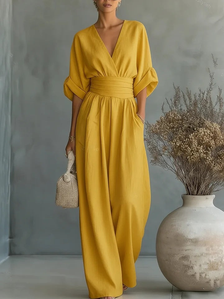 Madison | Sculptural Flowy Wide-Leg Jumpsuit