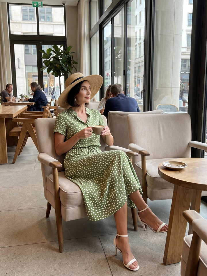 Belladonna | Printed Button Front Belted Midi Dress