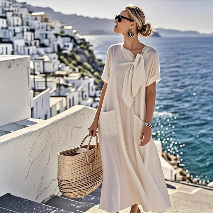 Alexis | Flowy cotton blend Maxi Dress with Pockets