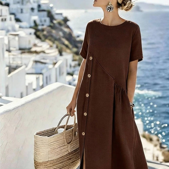 Anita | Smocked Waist Midi Dress with Pockets