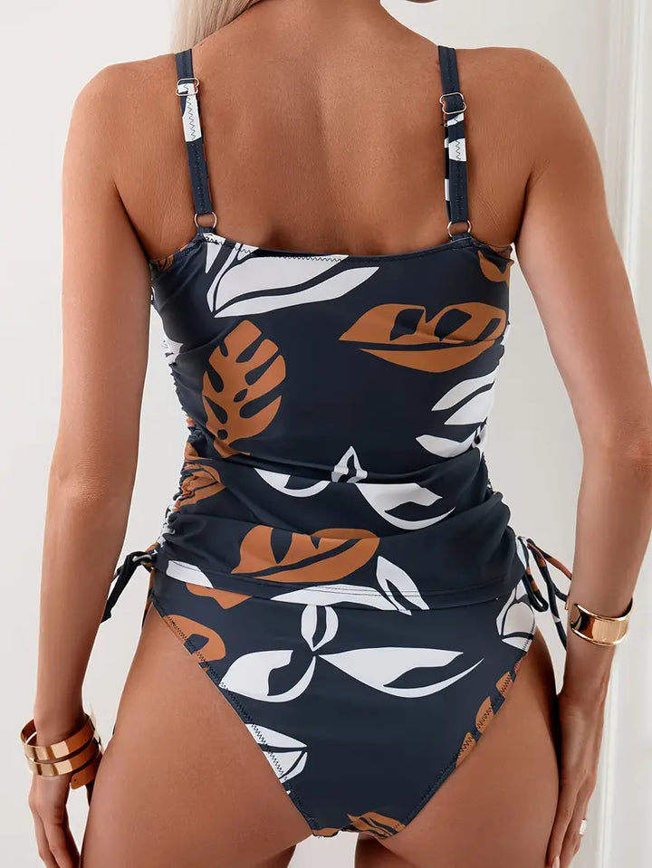 Isla | Tropical Leaf Print Tankini Set