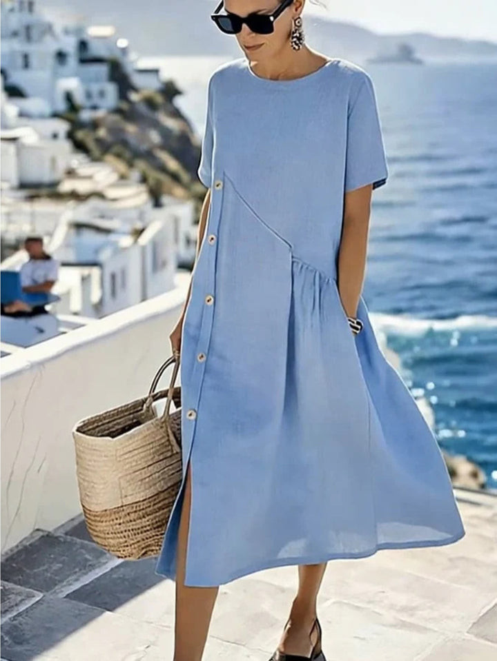 Anita | Smocked Waist Midi Dress with Pockets