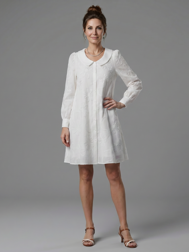 Opal | Button Front Collar Knee Length Dress