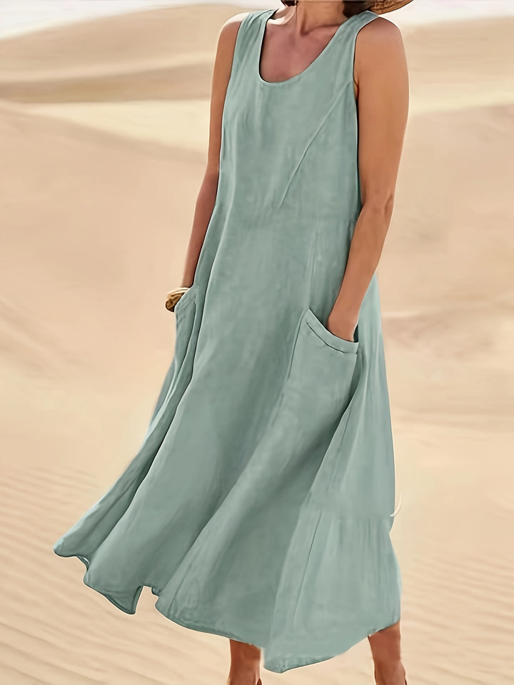 Abigail | Casual Summer Sleeveless Round Neck Women'S Maxi Dress