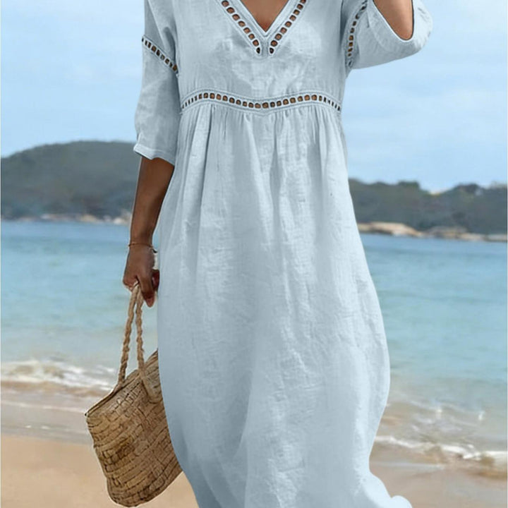 Addison | Semi Linen V-neck dress
