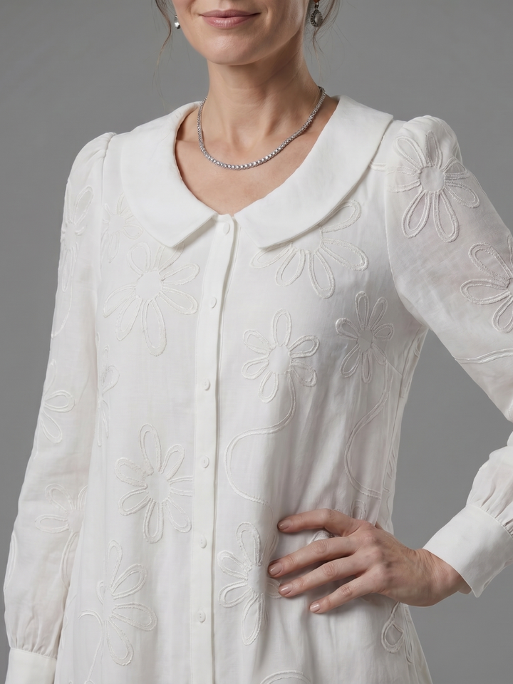 Opal | Button Front Collar Knee Length Dress
