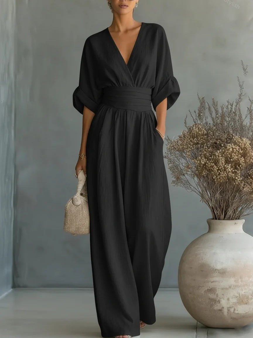 Madison | Sculptural Flowy Wide-Leg Jumpsuit