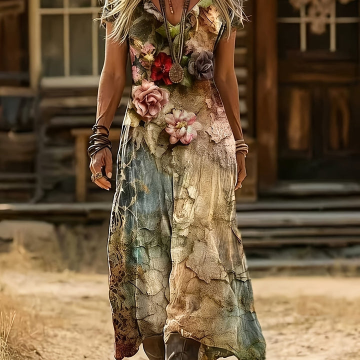 Brianna | Sleeveless Boho Print Dress