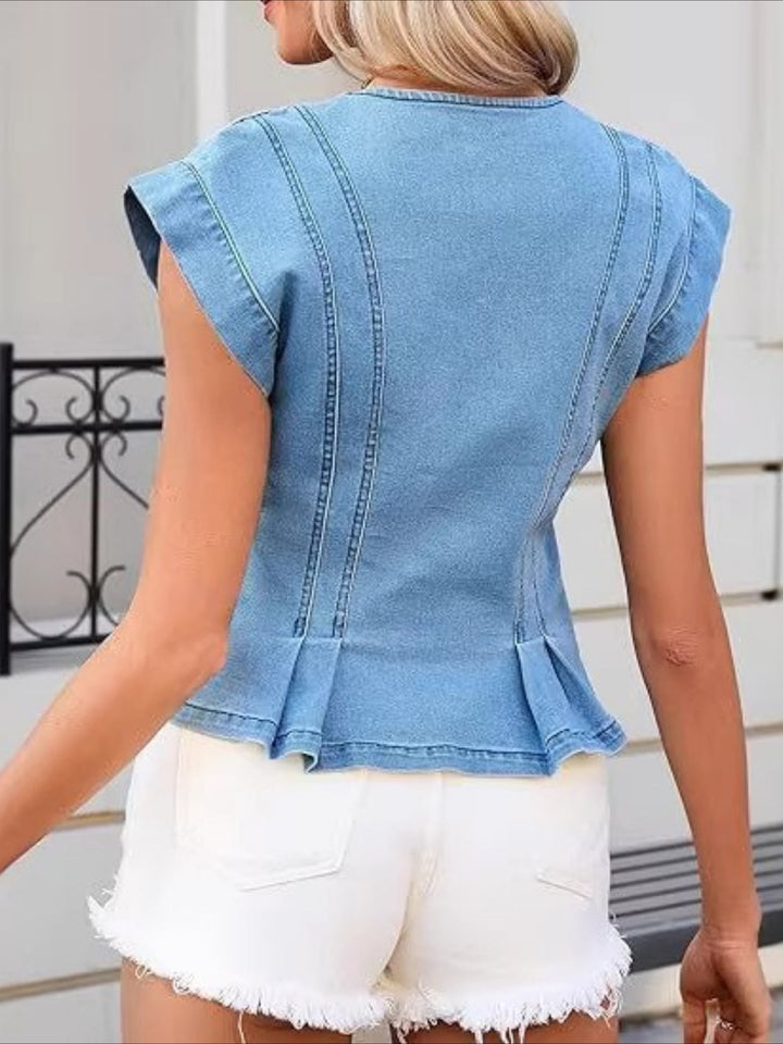 Viera | V-Neck Denim Top