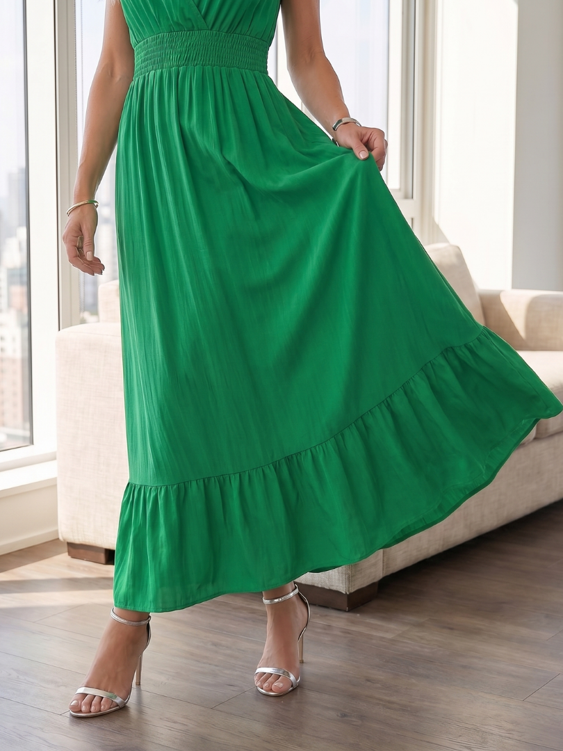 Clove | Ruffle Sleeve Smocked Waist Midi Dress