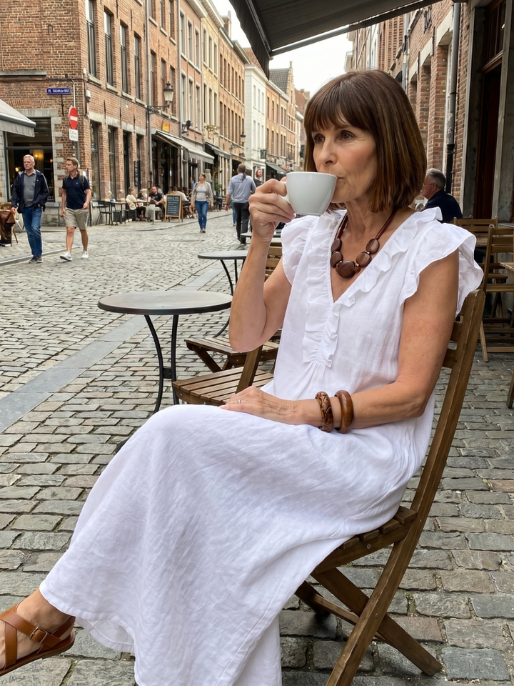 Fern | Sleeveless Ruffle Trim Midi Dress