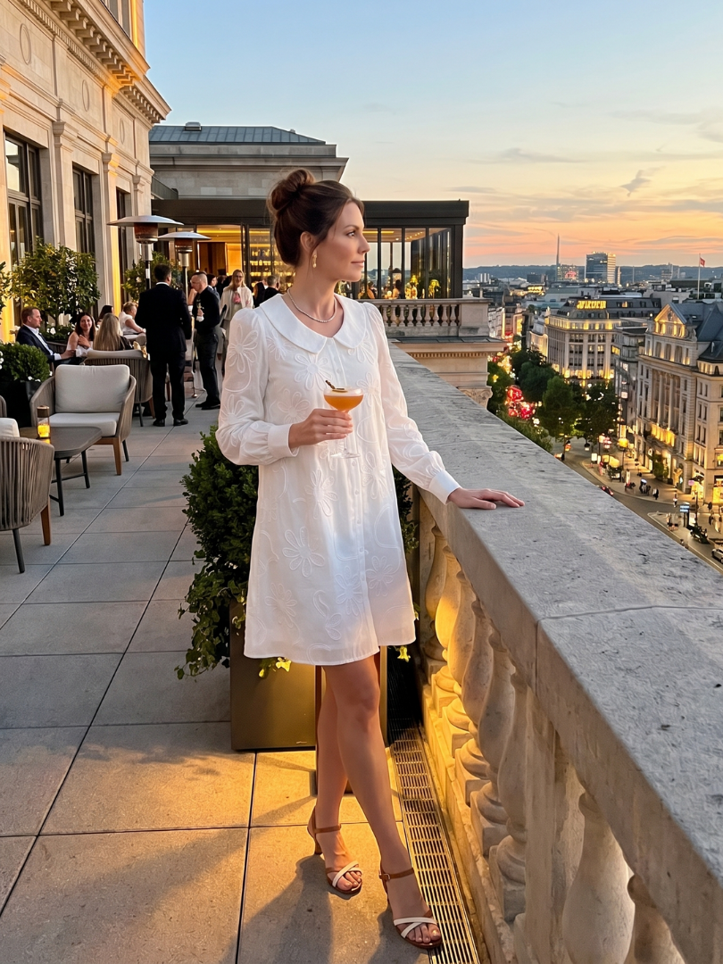 Opal | Button Front Collar Knee Length Dress