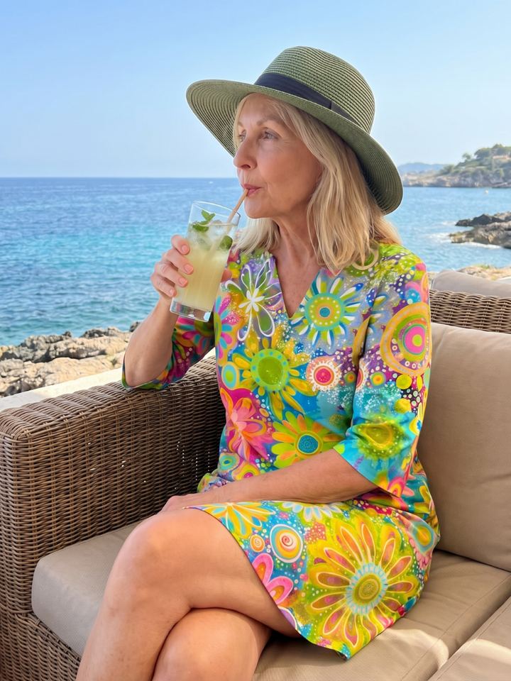 Zephyr | Multicolor Floral Pattern Knee Length Dress