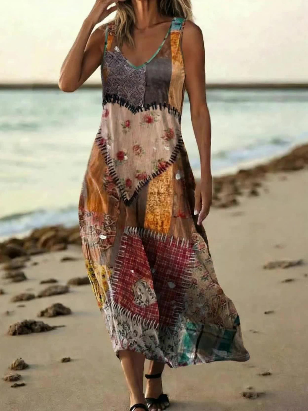 Brooklyn | Sleeveless Boho Print Dress