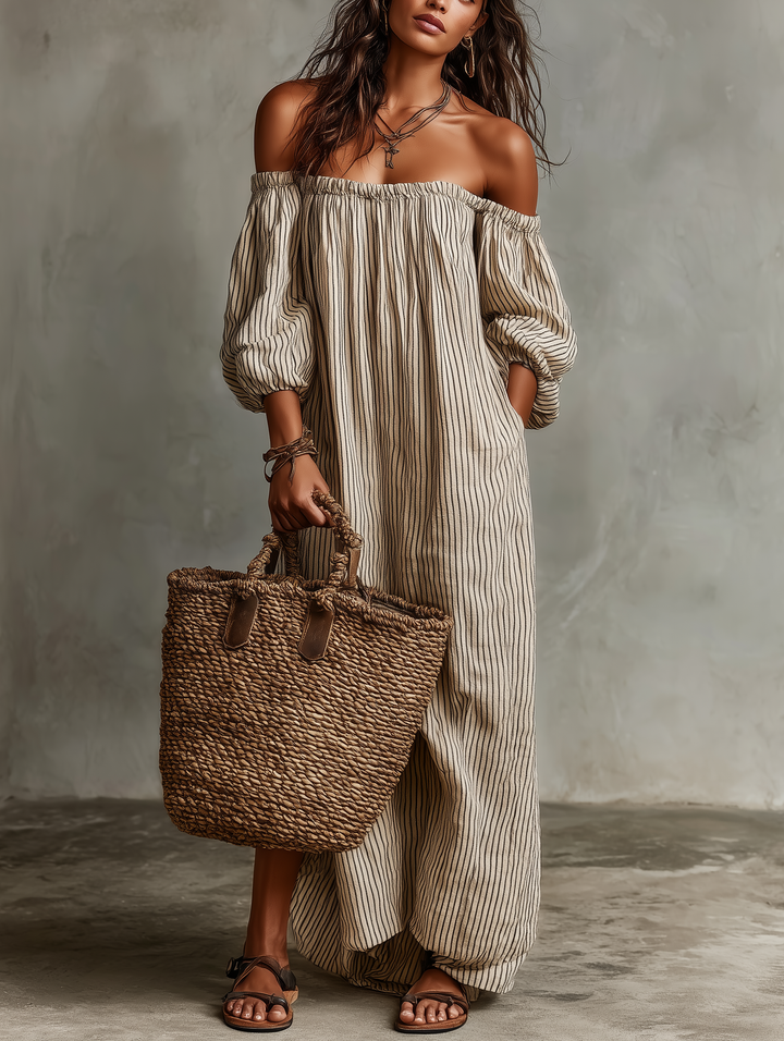 Elena | Flowy Off-the-Shoulder Maxi Dress