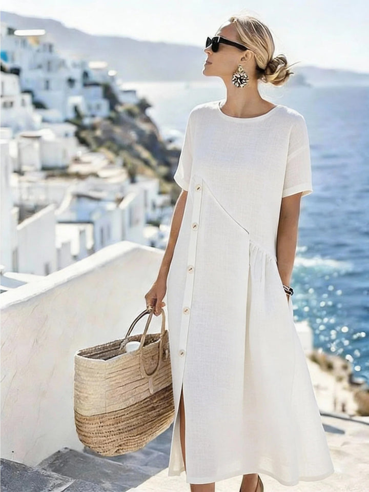 Anita | Smocked Waist Midi Dress with Pockets