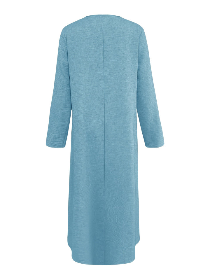 Alana | V-Neck Long Sleeve Solid Color Casual Loose Dress