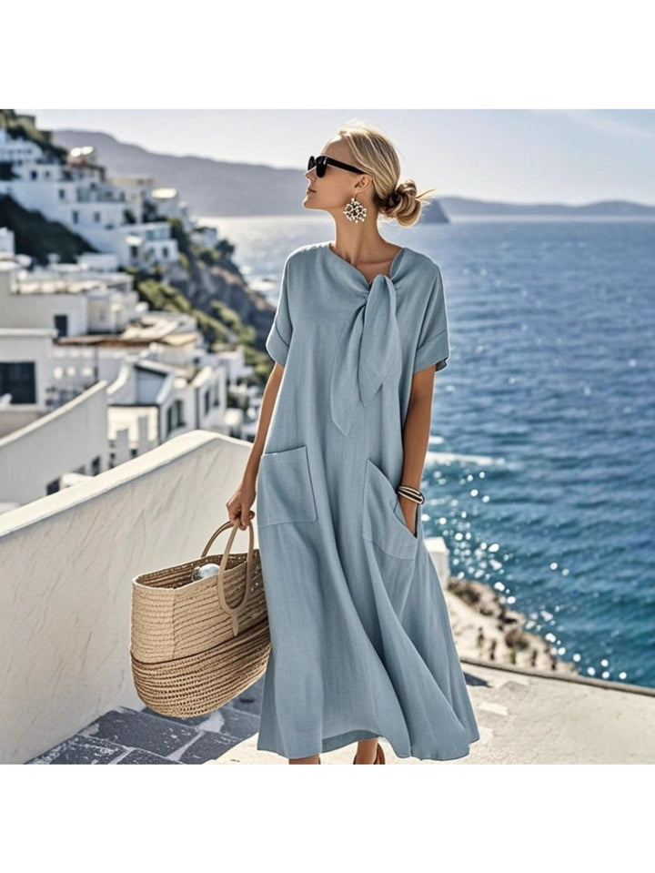 Alexis | Flowy cotton blend Maxi Dress with Pockets