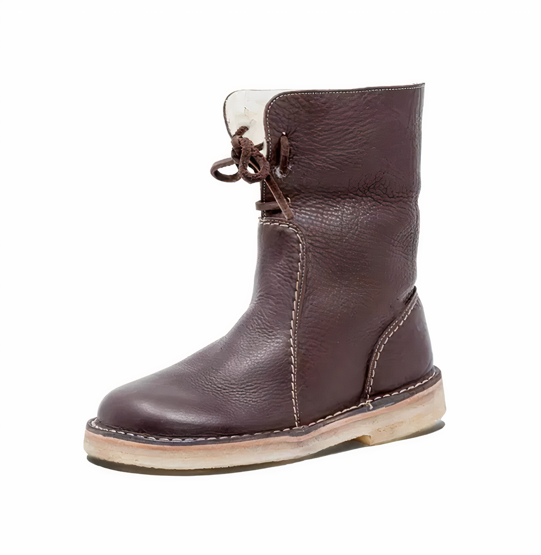Women's Casual Leather Mid-Calf Boots