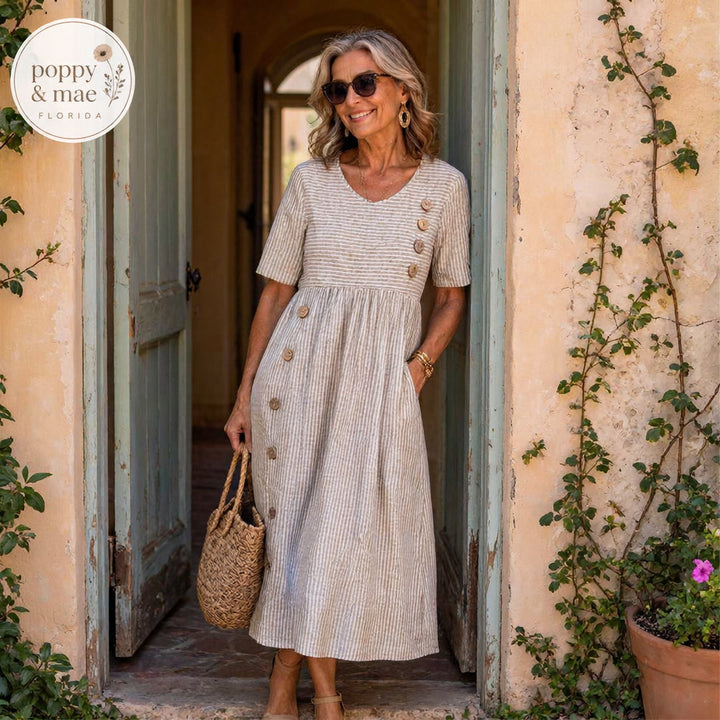 Wanda™ Striped Midi Dress-1