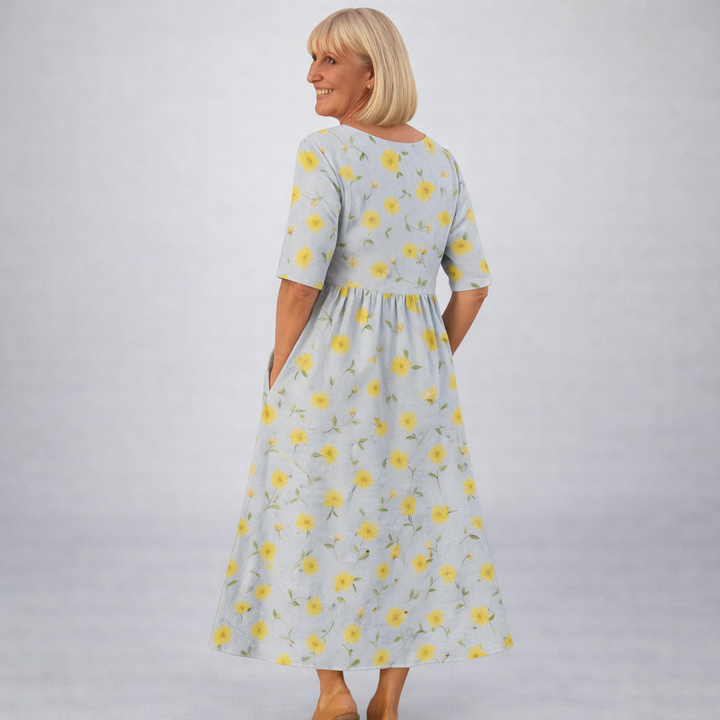 Brittany | Midi Floral Dress with Pockets