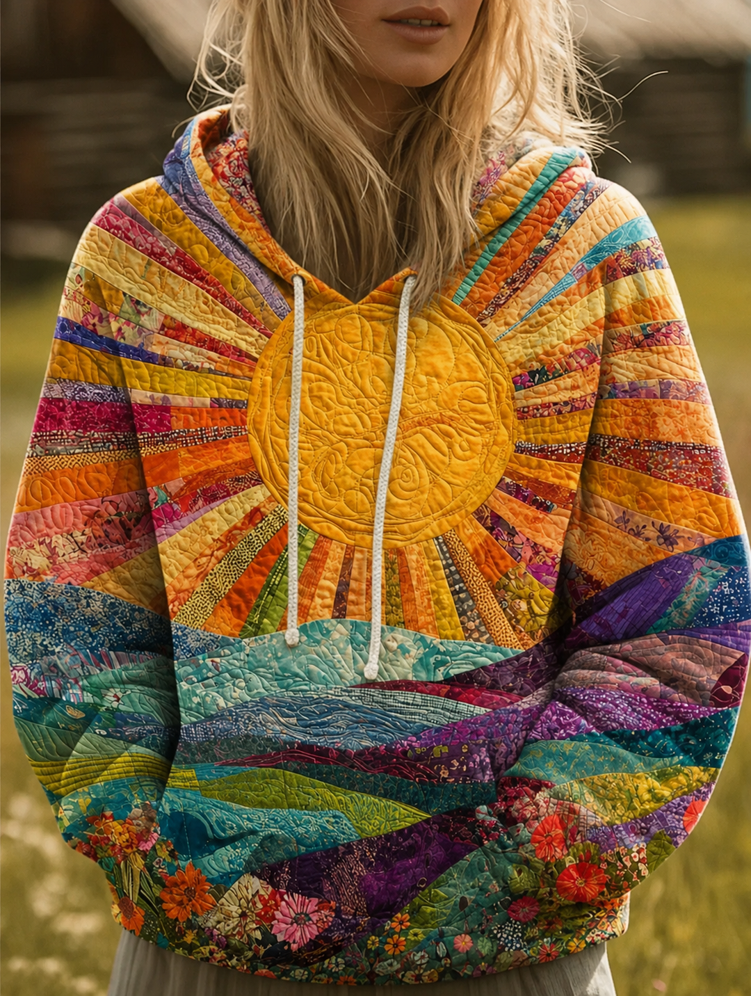 Meridian™ | Quilted Patchwork Pullover Hoodie