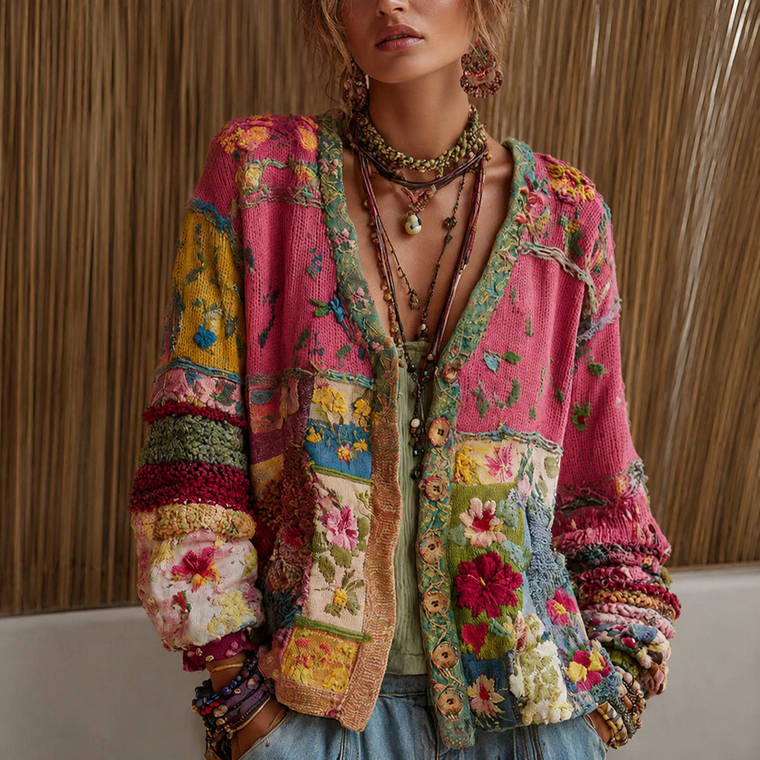Lorelei™ | Patchwork Textured Cardigan
