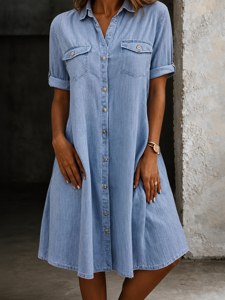 Patricia | Casual Denim Style Midi Dress
