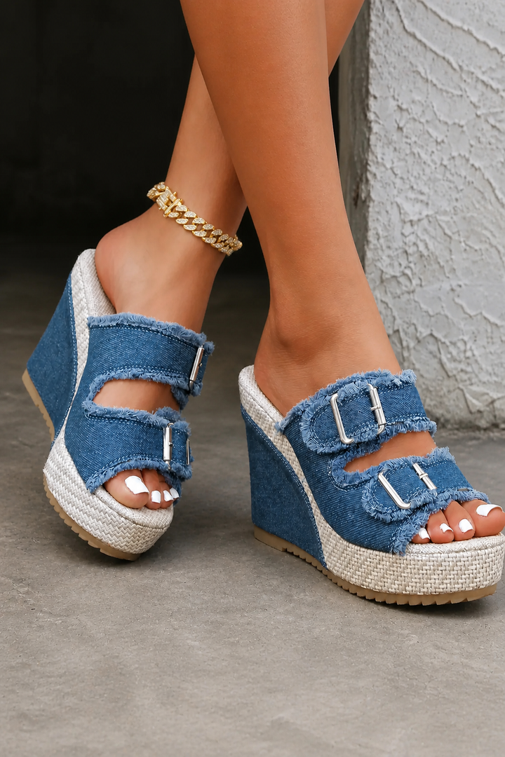 Atelier | Fray Edge Wedge Sandals