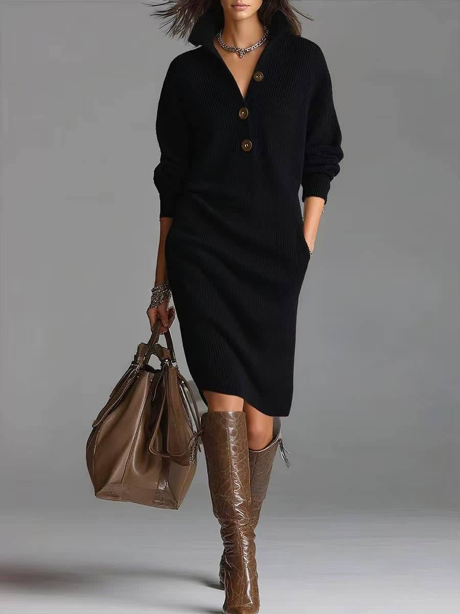 ROSAMUNDINA | ELEGANT BUTTON-UP JUMPER DRESS