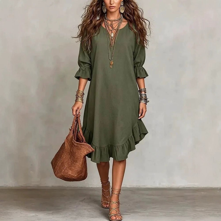 Juanita™ Ruffle Hem Midi Dress