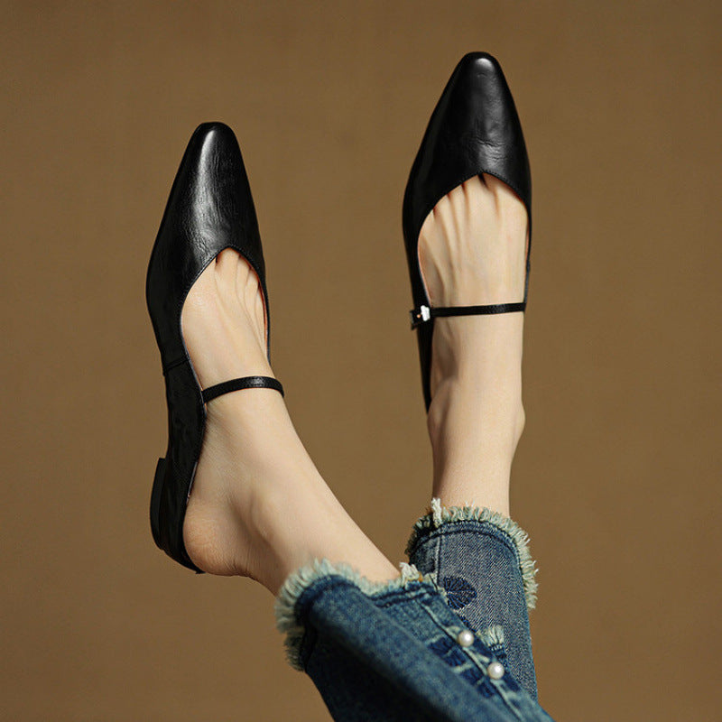 Thea Genuine Leather Mules