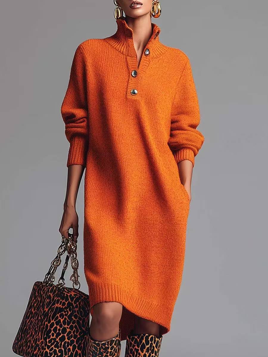 ROSAMUNDINA | ELEGANT BUTTON-UP JUMPER DRESS
