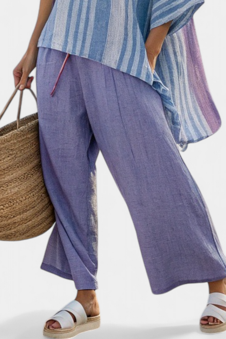 Zellora | Elegant Lavender & Sky Blue Top & Pants