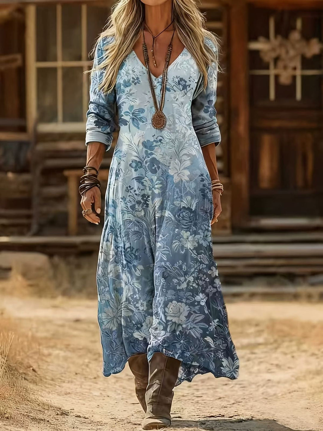Bianca | Long Sleeve Vintage Casual Dress