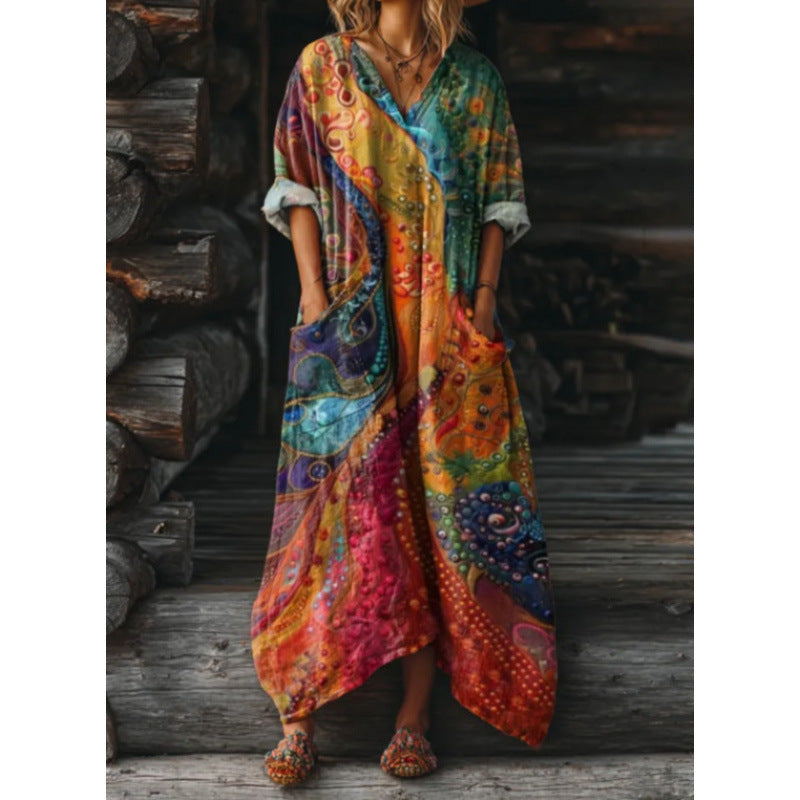 Evelyn | Vintage-Inspired Long Sleeve Casual Dress