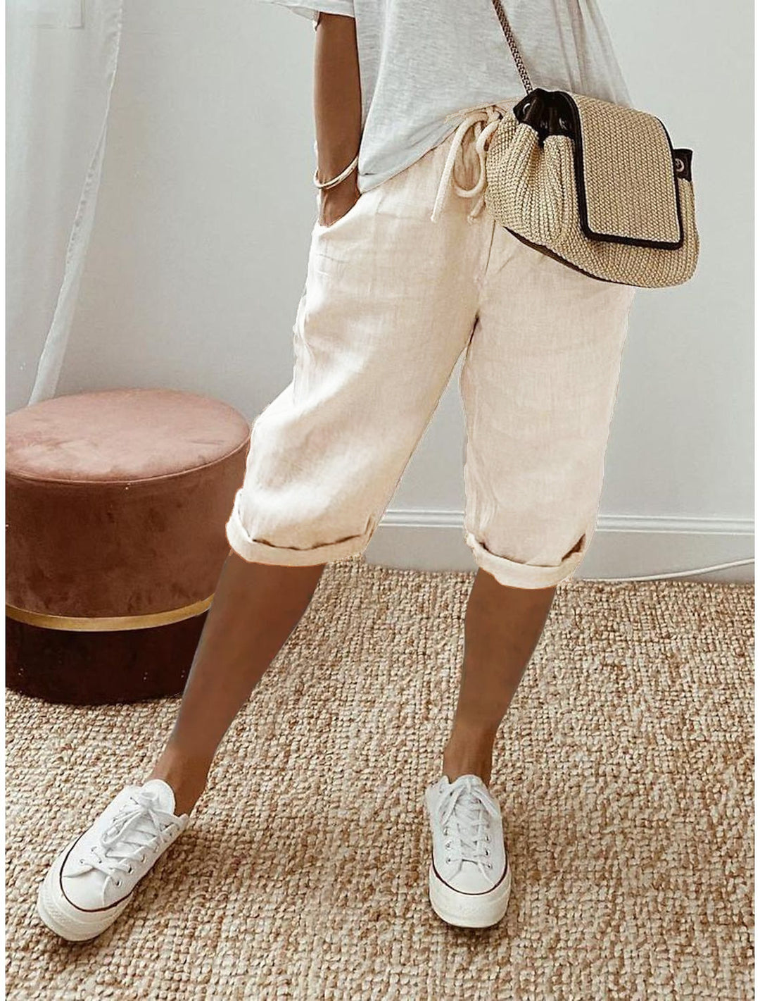 Sophie™ Comfort cotton-linen Capri Pants