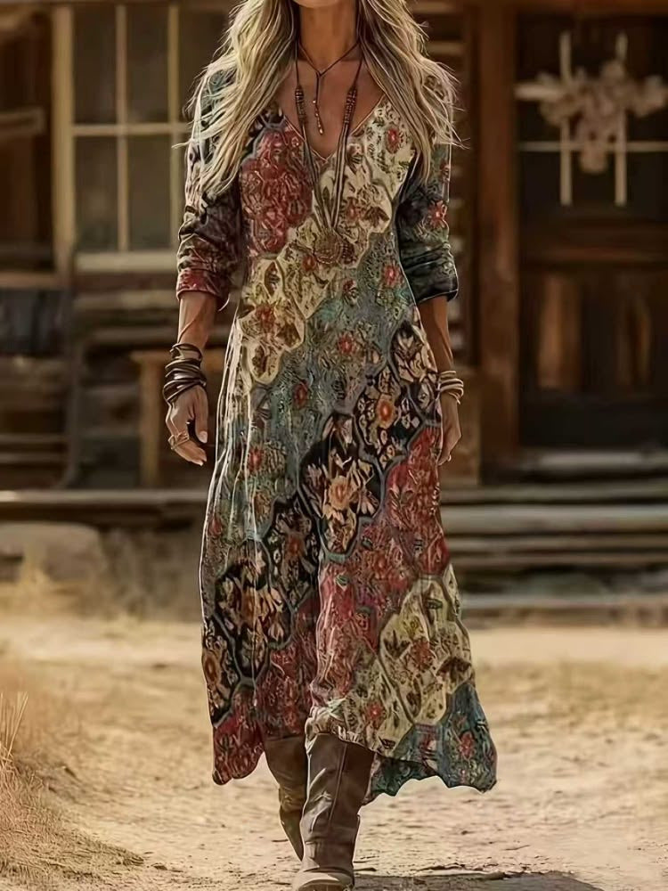 Parker | Long Sleeve Vintage Casual Dress
