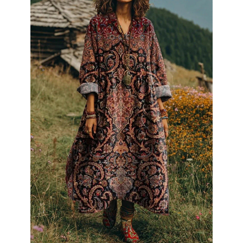 Evelyn | Vintage-Inspired Long Sleeve Casual Dress