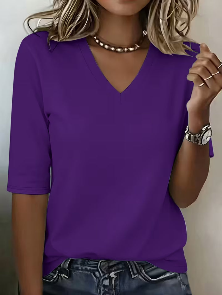 Olivia |  Plus Size Comfort Coverage Tee V-neck