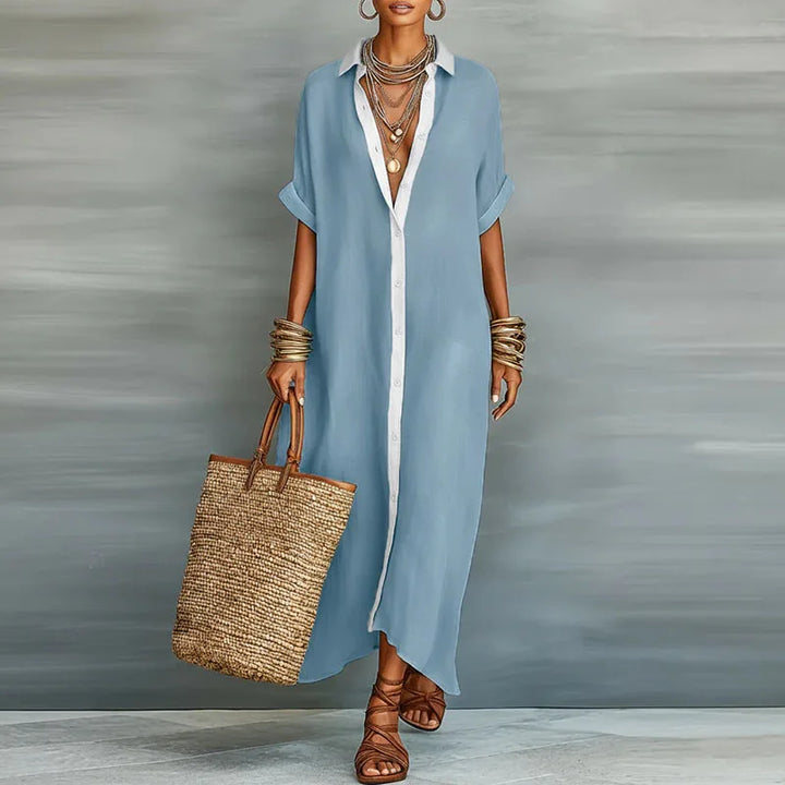 Anastasia™  | Long Button-Down Shirt Dress