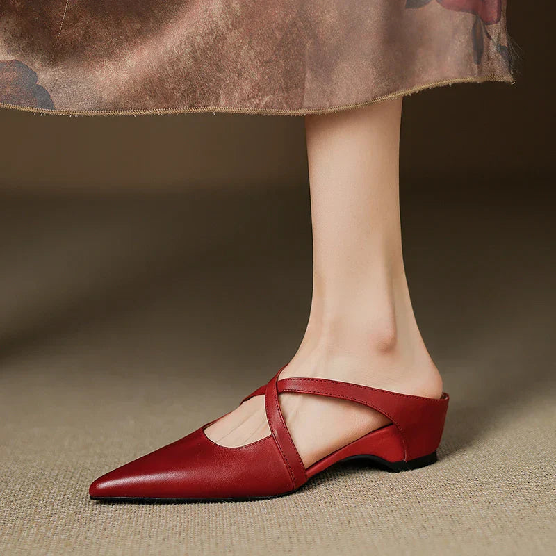 Helene Genuine Leather Mules