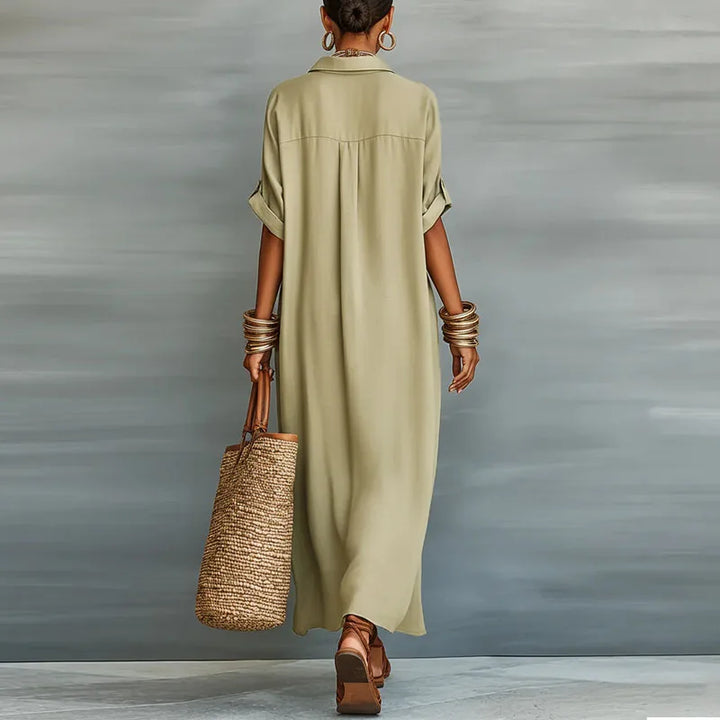 Anastasia™  | Long Button-Down Shirt Dress